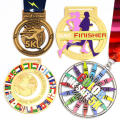 Medal Factory Customized Logo Enamel Running Metal Medals With Ribbon